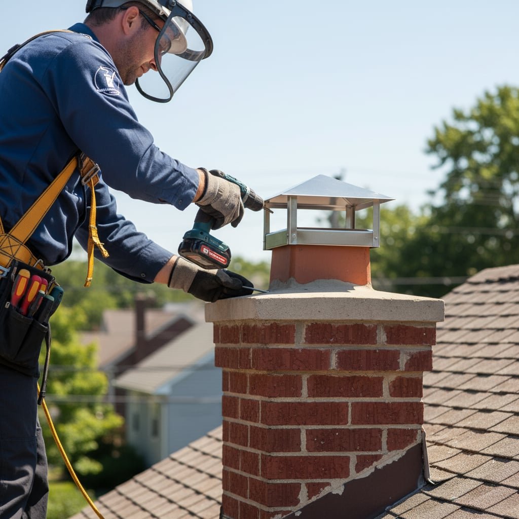 Boston Chimney Cap Installation